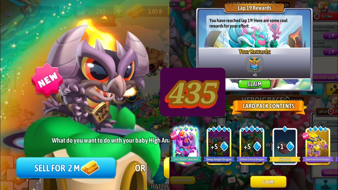 Dragon city Season10:The Baron Doom Mark Gameplay Part435Hatch High Anarchaos Evader Dragon/HR Lap19