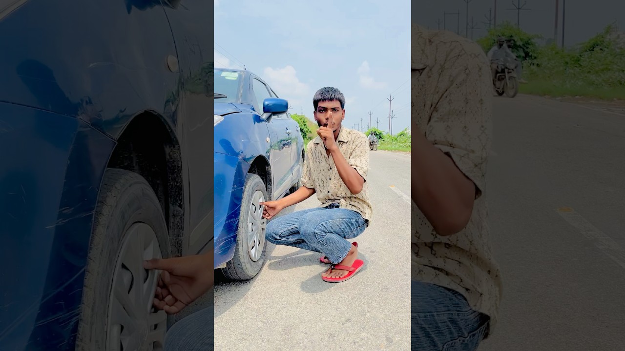 Noshad na sanib ki car ka tyre nikl liya 😂 #comedy #funny cutebaby #youtubeshorts #shortsfeed
