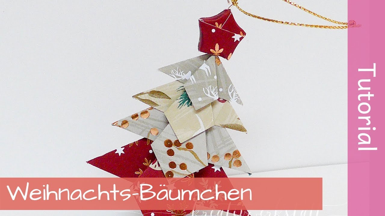 Paper Christmas Tree - Papier-Weihnachtsbäumchen - Tutorial - Stampin' Up! - YouTube