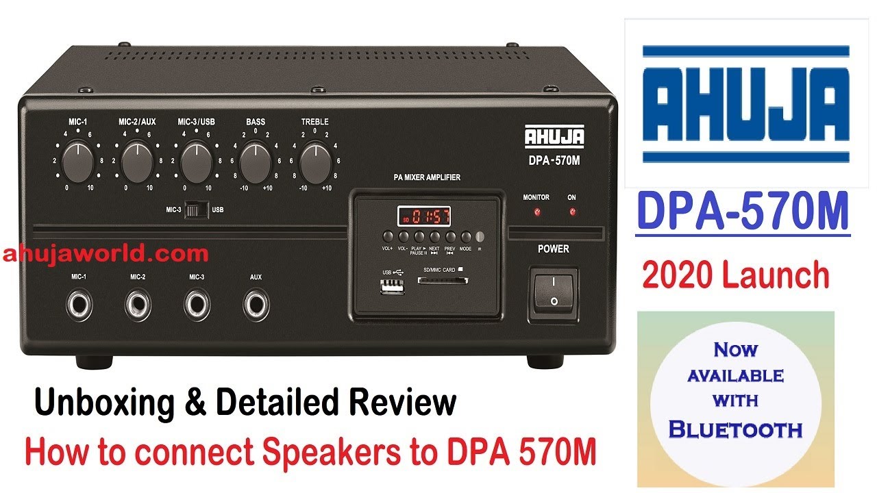 Ahuja DPA 570M with Bluetooth & USB | New Model 2020 Launch | Speaker connection | Unboxing&Review