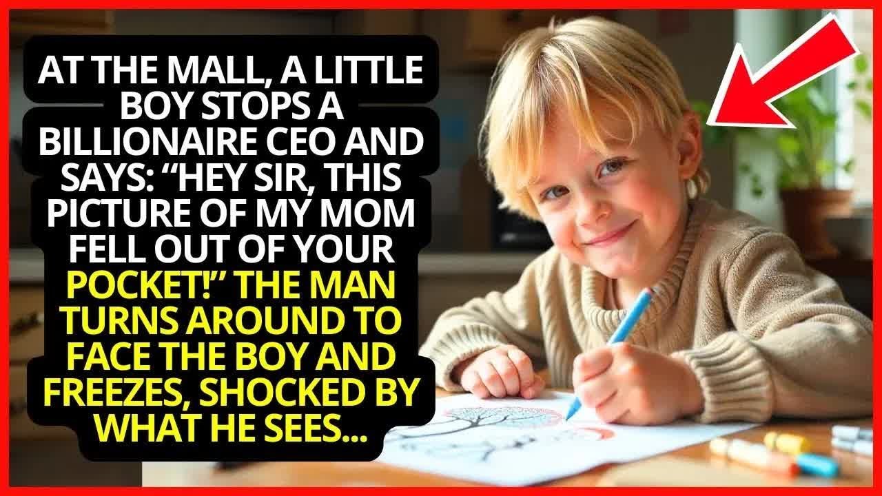 A Little Boy Stops a Billionaire CEO and Says Hey Sir, This Photo of My Mom Fell Out Your Pocket!