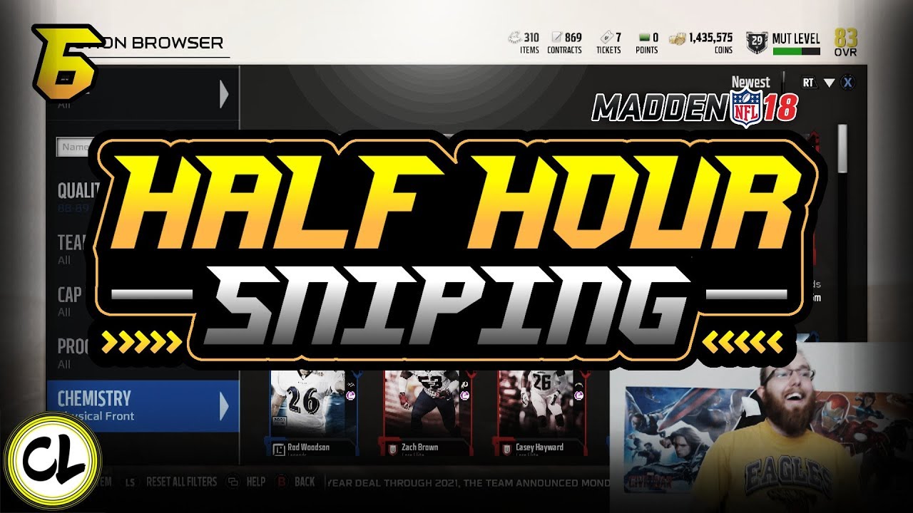400K+ SNIPE! 100K+ SNIPE! 100K+ MISSED SNIPE! MADNESS! HALF HOUR SNIPING MADDEN 18 ULTIMATE TEAM