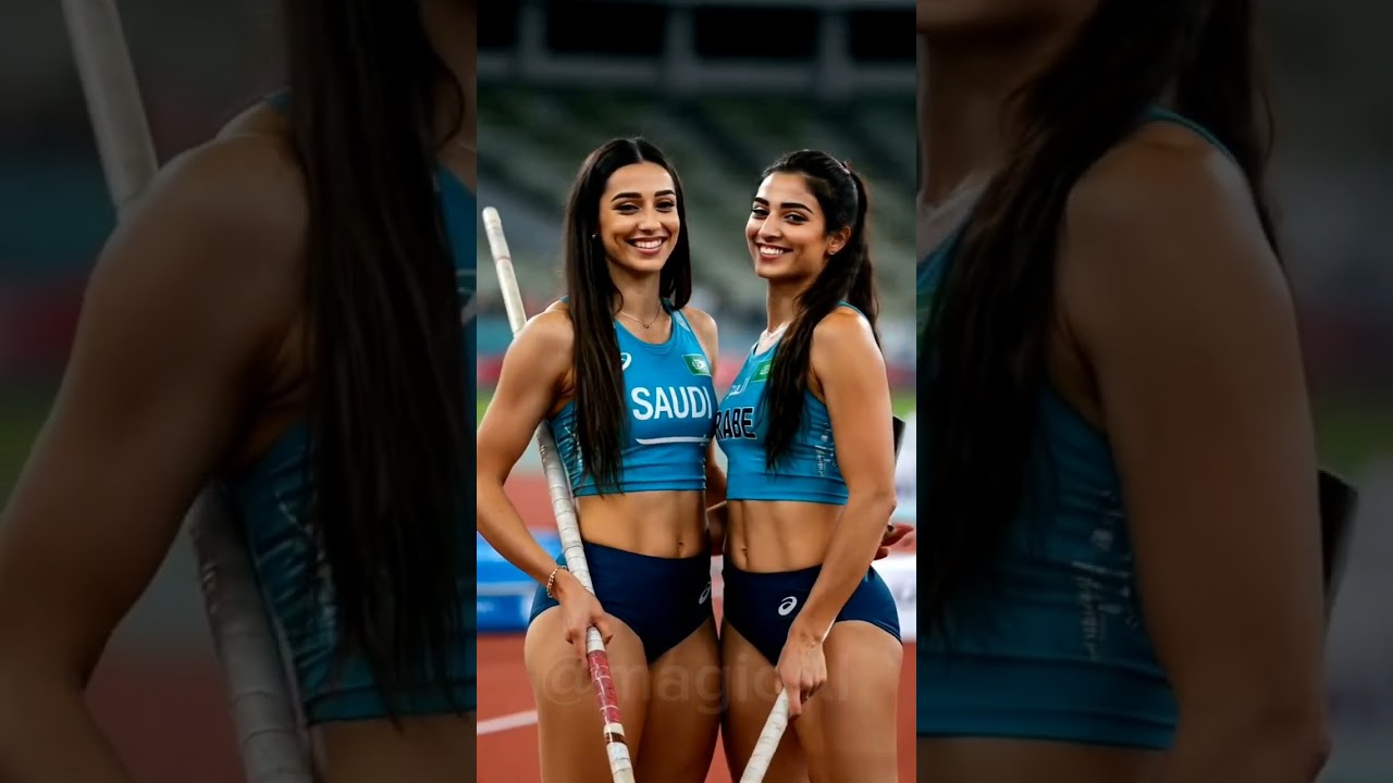 🔥Beauties Arab pole vault athletes #beauty #beautiful #arabic #polevault #athlete #sport #aiart #fyp