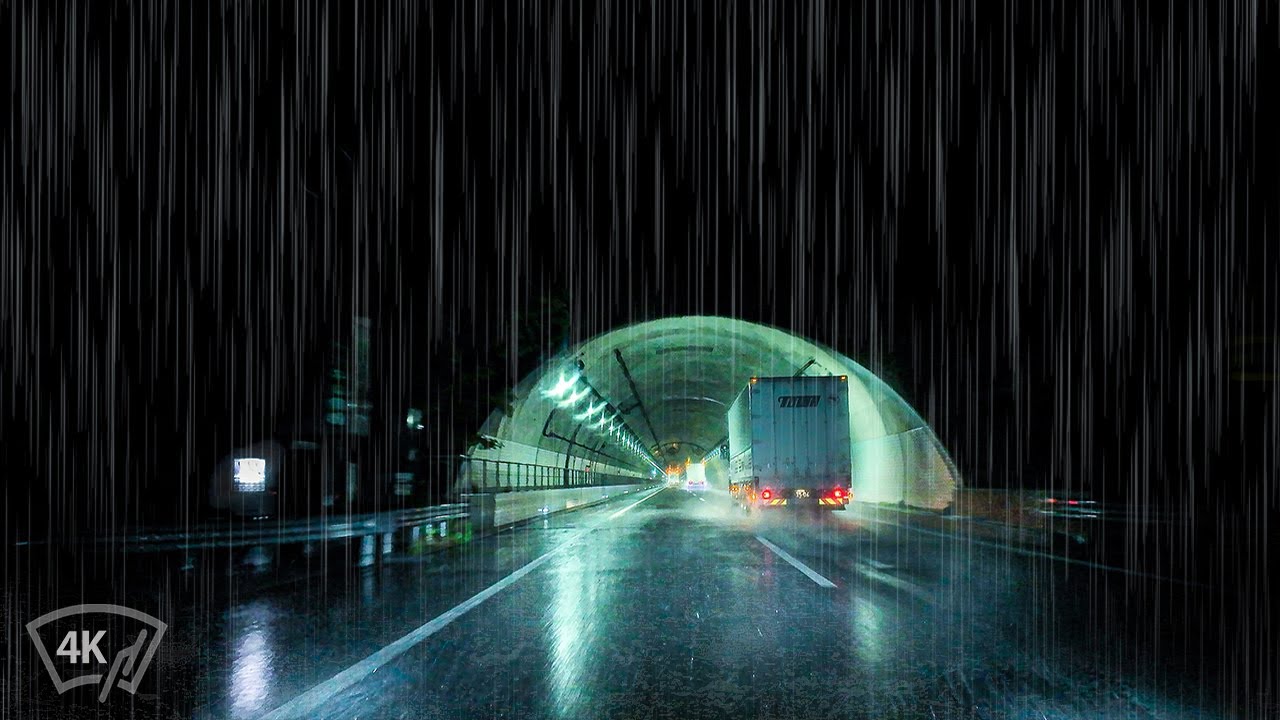 ☔️Heavy Rain Highway Drive💤Drift into Sleep😴