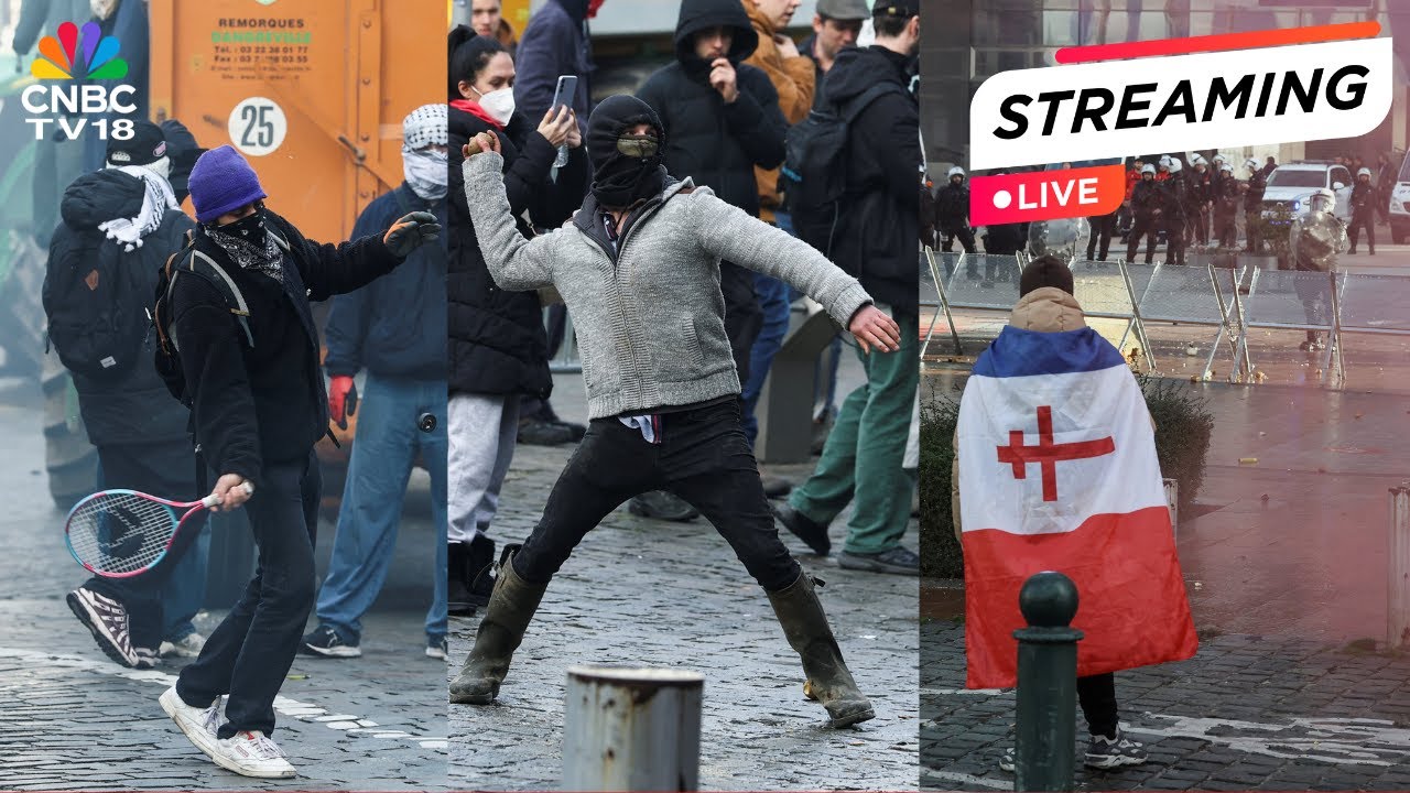 Belgium Farmers Protest LIVE: Violent Farmers In Brussels Post EU Summit | EU-Mercosur Treaty | N18G