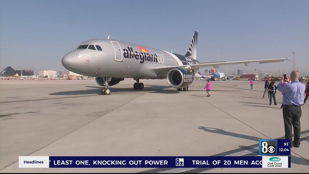 Allegiant unveils Raider-themed plane at McCarran Airport