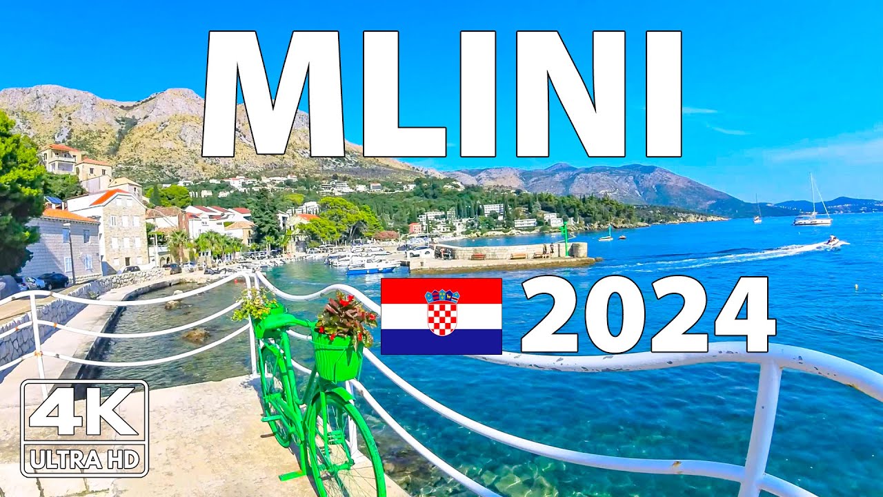 Млини Хорватия Прогулка Walking Tour ☀️ 4K с Субтитрами