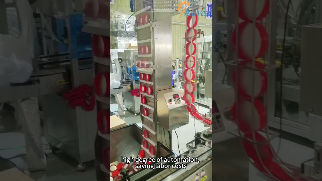 #Fully automatic eight-wheel plastic jar #capping machine with lid feeding #device #shorts #capper