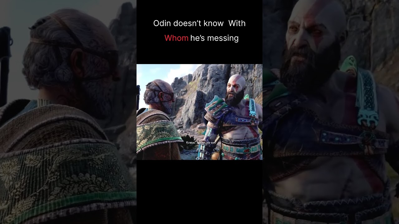 Kratos warns ODIN 🥶 #godofwar #godofwarragnarok #kratos #odin #ragnarok #ps5