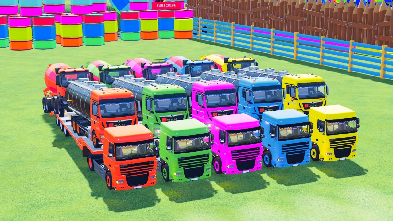 Transporting HUGE Mixer Trucks with Powerful MAN Trucks!  Farming Simulator 22 #33
