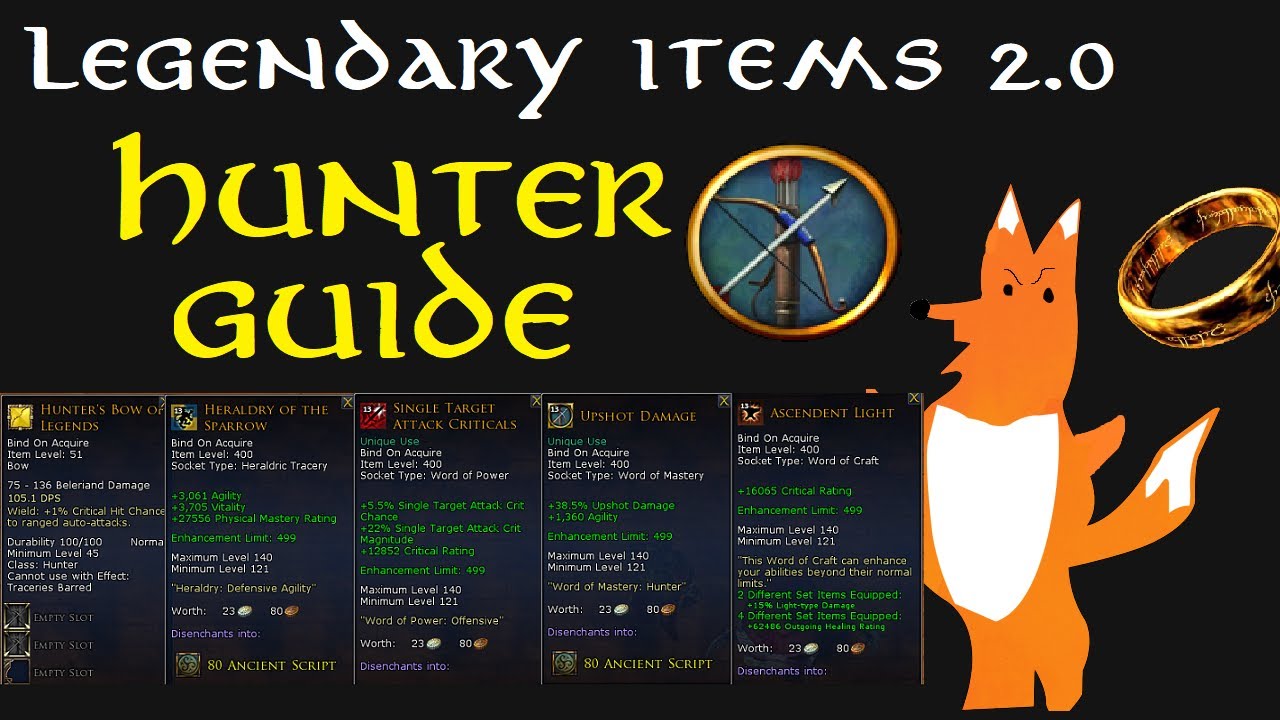 Lotro: Legendary Items 2.0 Hunter GUIDE