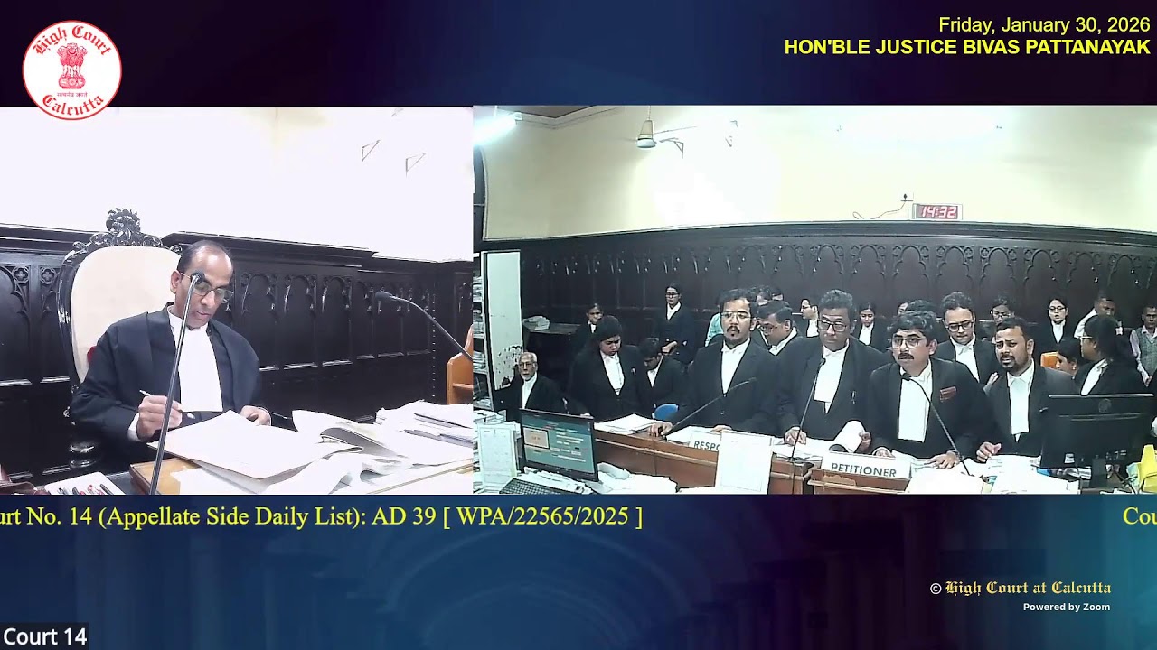30 January 2026 | Court No.14 | Live Streaming of the Court proceedings.