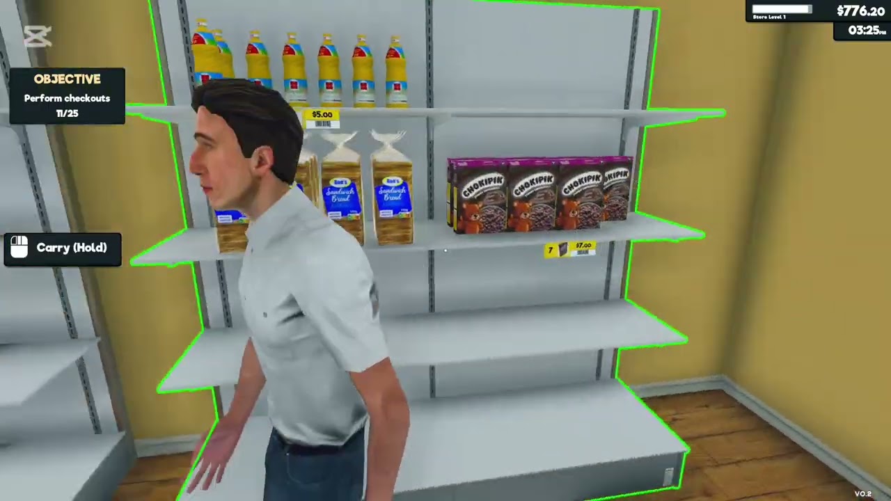 لعبة supermarket اول فيدية الي 