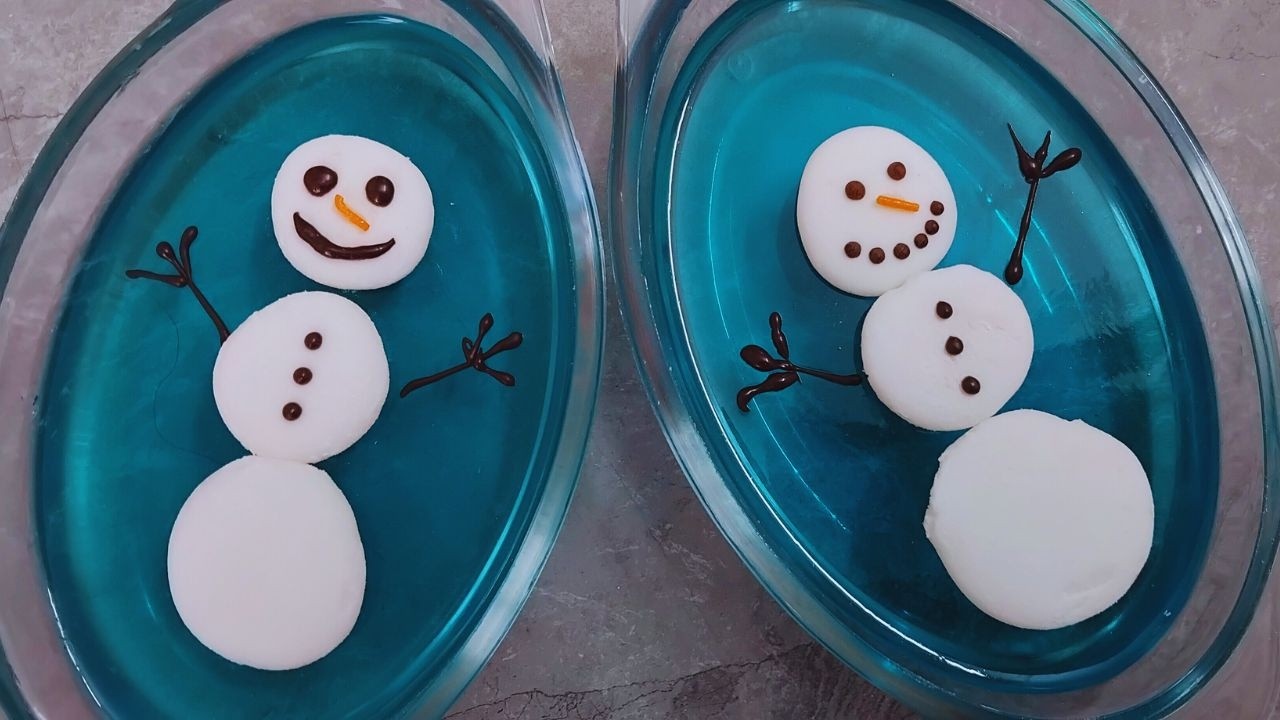 Winter Wonderland in a Bowl | DIY Snowman Jelly | دسر شیک زمستانی با طرح آدم برفی