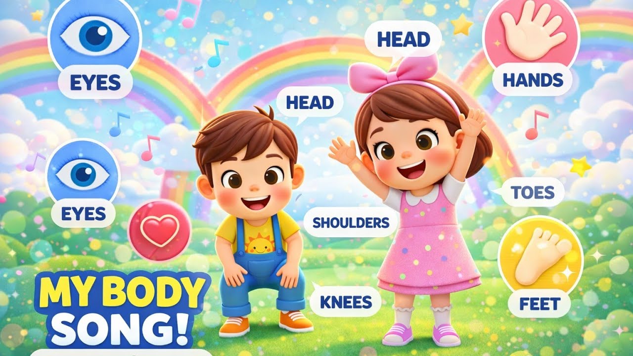 Learn Body Parts Song 👶 | Fun Toddler Nursery Rhyme