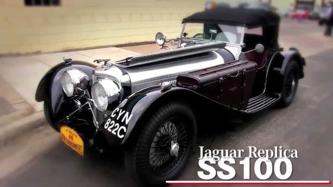 Paul Nesse and Dave Tobin talk about a Jaguar SS 100 at the Intermarque Spring Kick Off Car Show