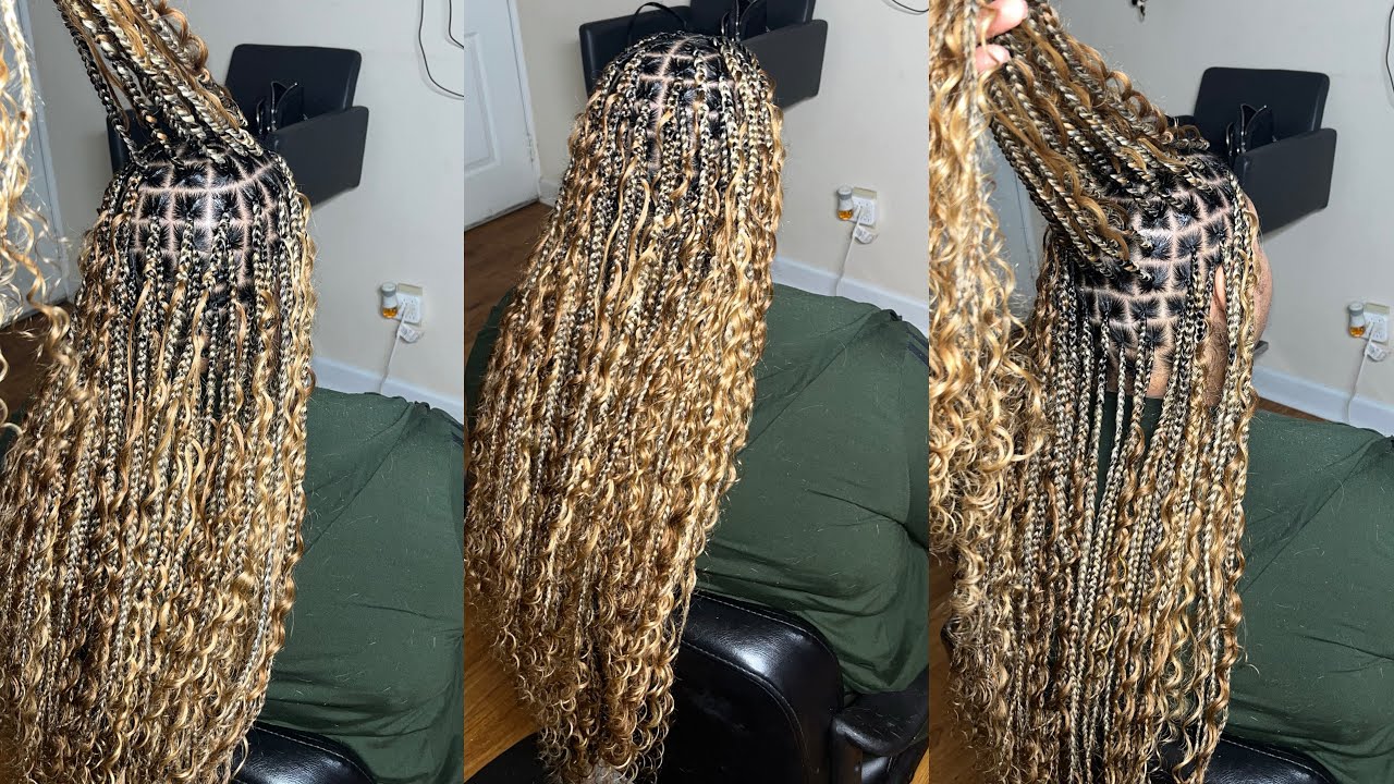 🔥🔥🔥 Color Blend Human Hair Boho Knotless 🔥🔥🔥