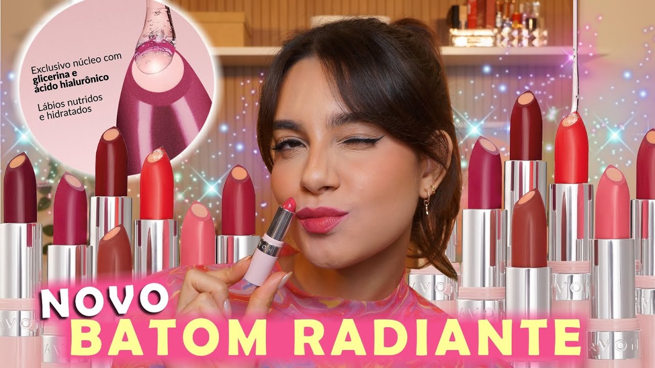 TODAS AS 15 CORES do BATOM RADIANTE AVON TRATAMAKE