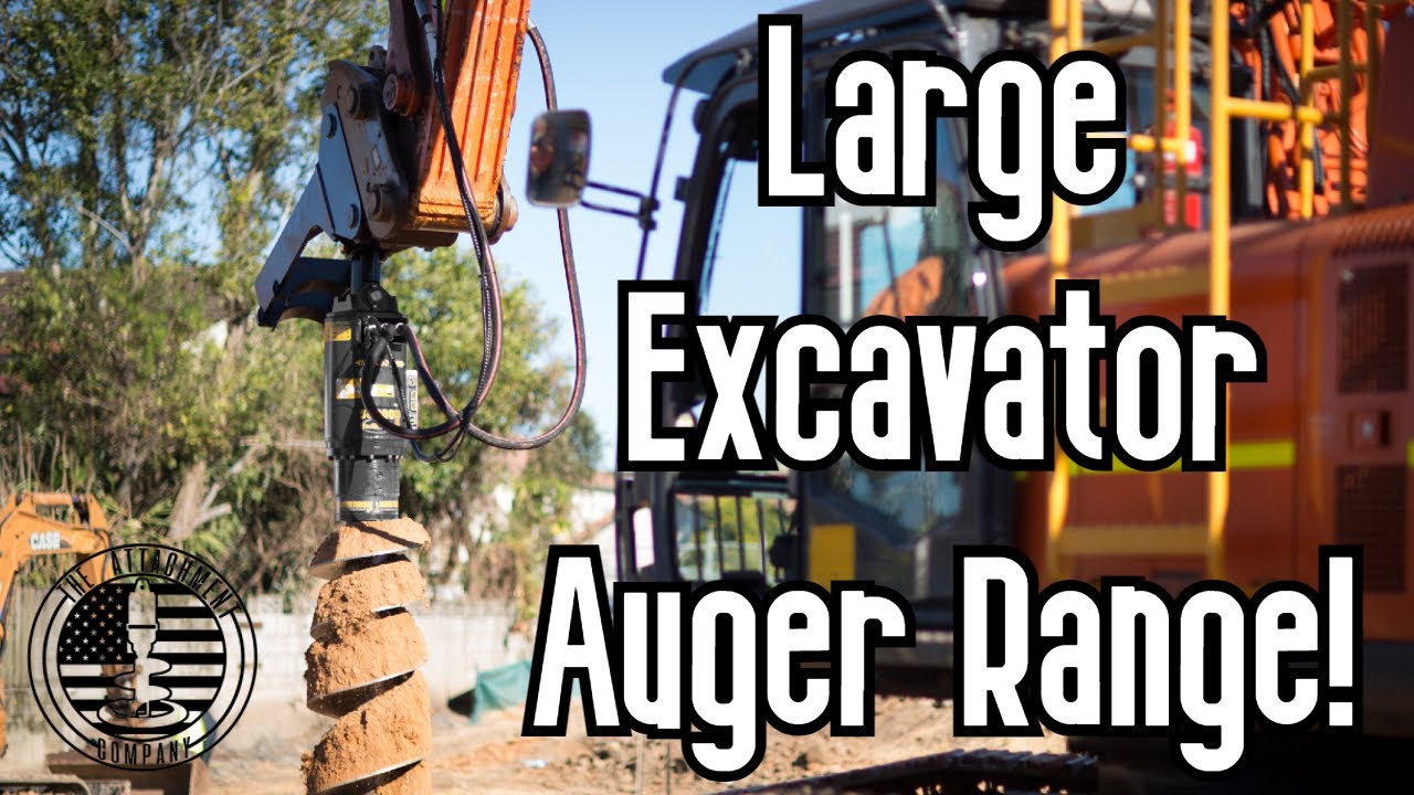 Large Excavator Auger Range from The Attachment Company - Excavator Augers up to 50 tons!
