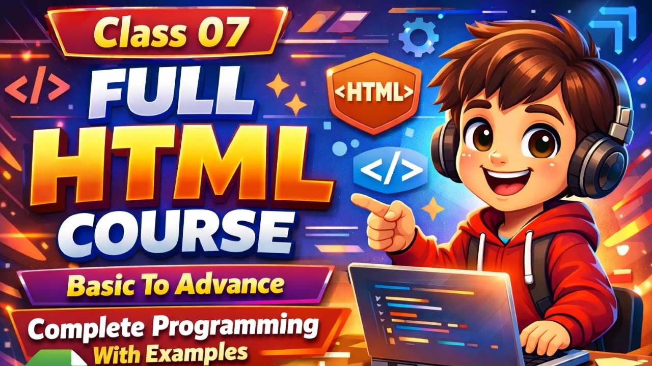 📘 Class 07 – Full HTML Course | Basic To Advance | Complete Programming With Examples