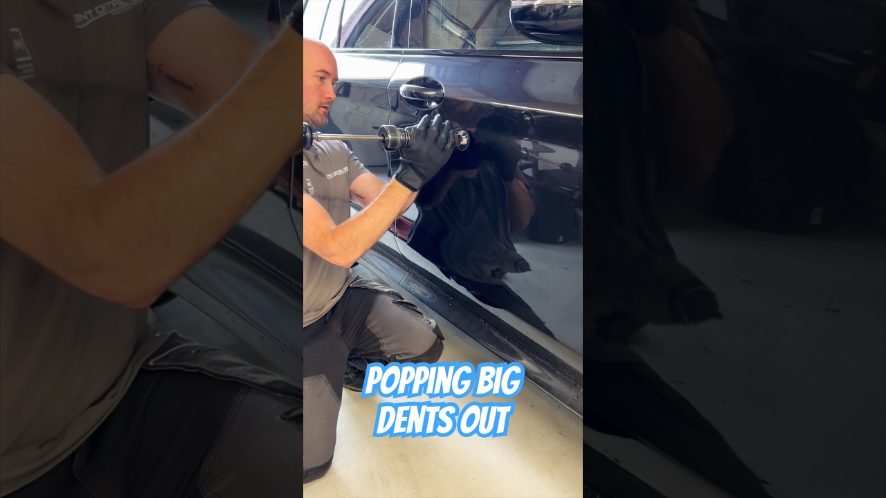 How to pop BIG dents out quickly with paintless dent repair tools - quickest way to fix dents #asmr
