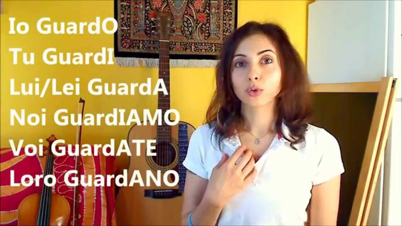 Le coniugazioni in Italiano  مصدر ها در زبان ایتالیایی وصرف فعل نگاه کردن درس چهارم