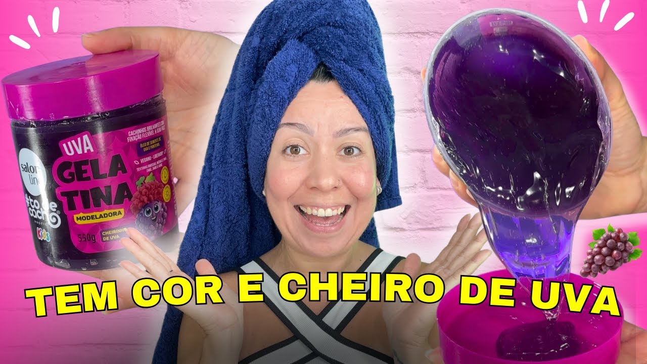 TESTEI A GELATINA DE UVA DA SALON LINE *CACHINHOS BRILHANTES * TEM CHEIRINHO DE UVA