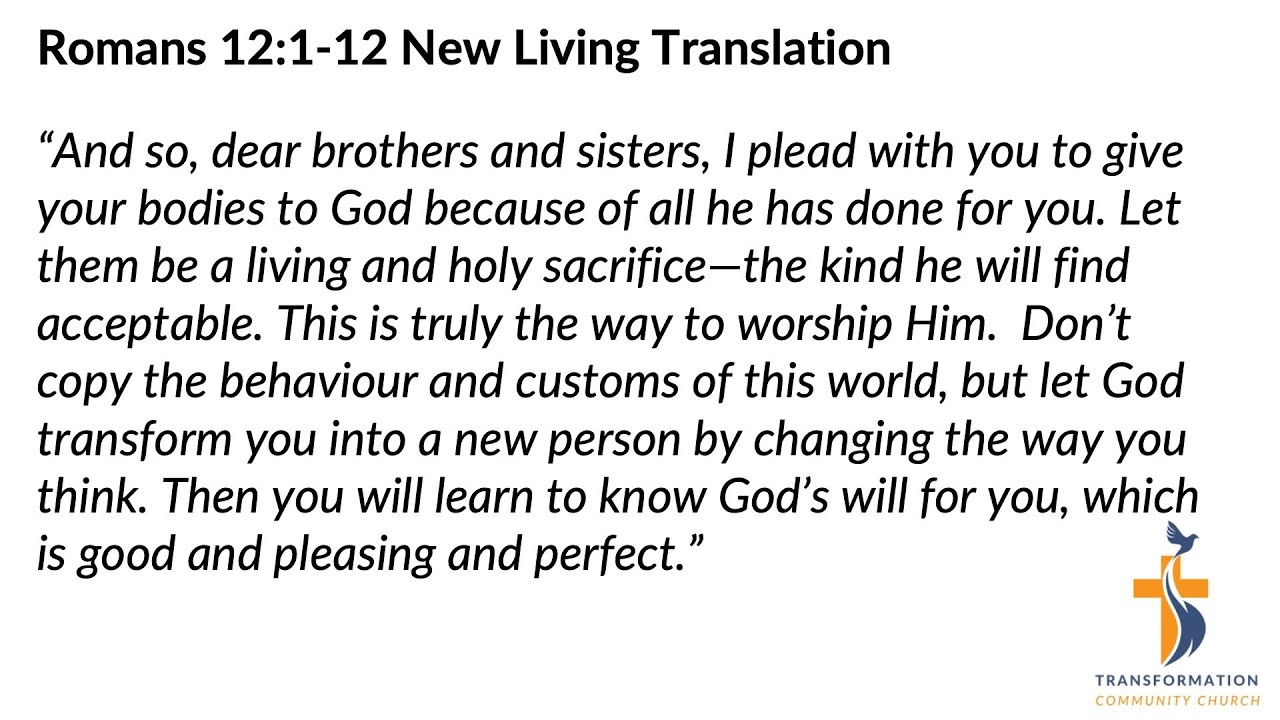 Sunday Stream for 16th November 2025 - Romans 12 message