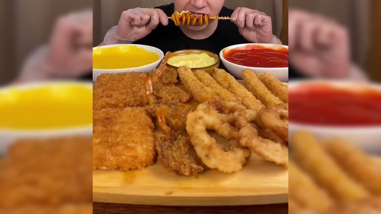 ASMR MUKBANG |🍤When a tornado potato tower meets various Delicious crispy fried seafood!