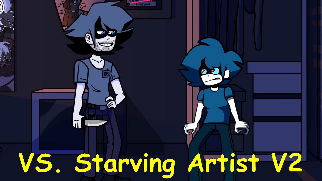 VS. Starving Artist V2:  Retaken Sanity Full Week + (Cutscenes / Bonus Songs) - FNF Mod