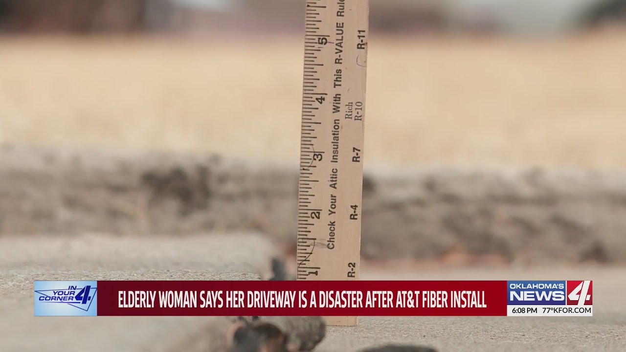 Elderly woman says her driveway is a disaster after AT&T fiber install