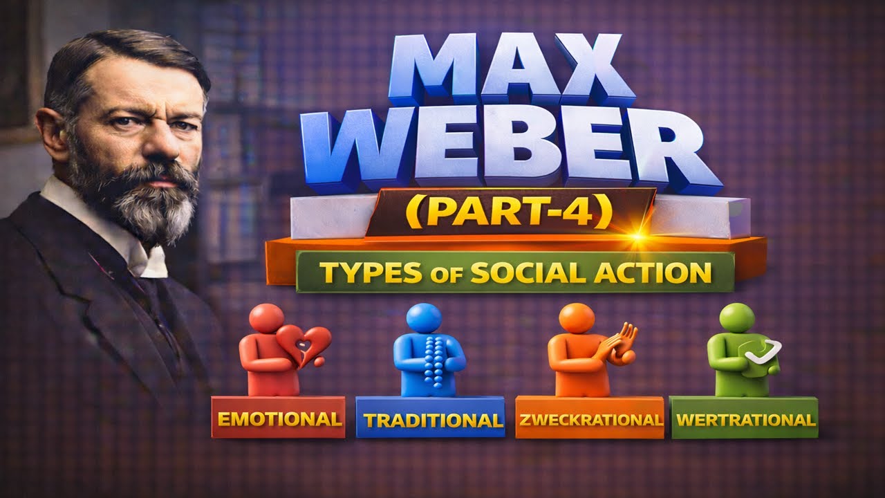 44-Max Weber(Part-4)-Types of Social Action- Emotional, Traditional, Wertrational, Zweckrational SA