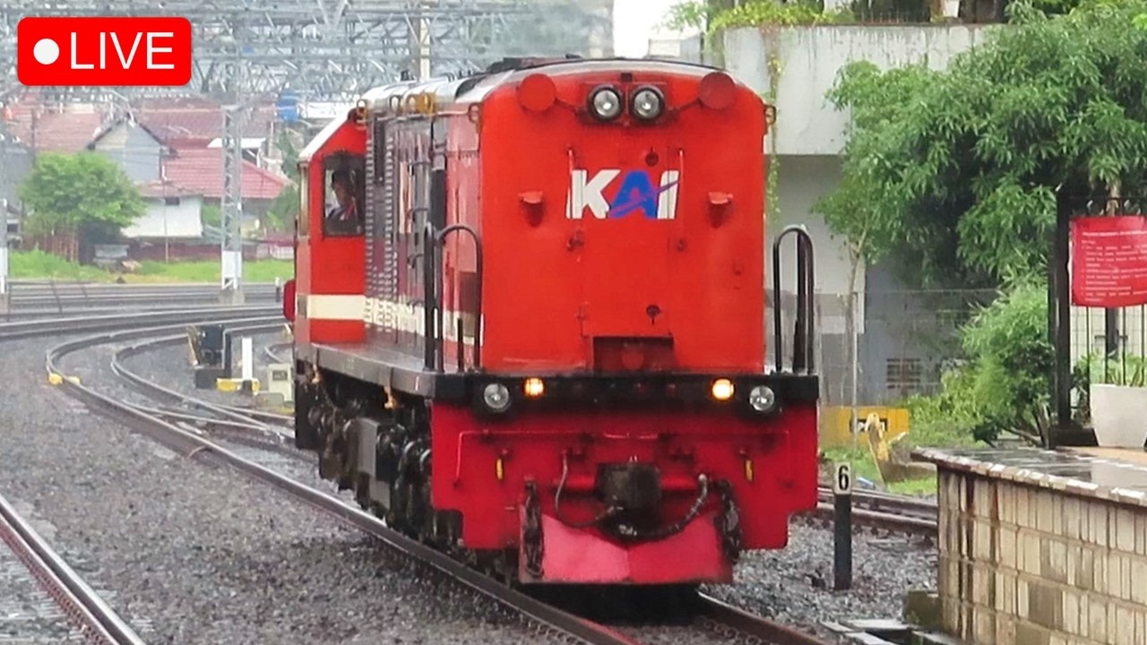🔴 Live Hunting Kereta Api Indonesia : LOKOMOTIF LIVERY RNB MERAH BIRU