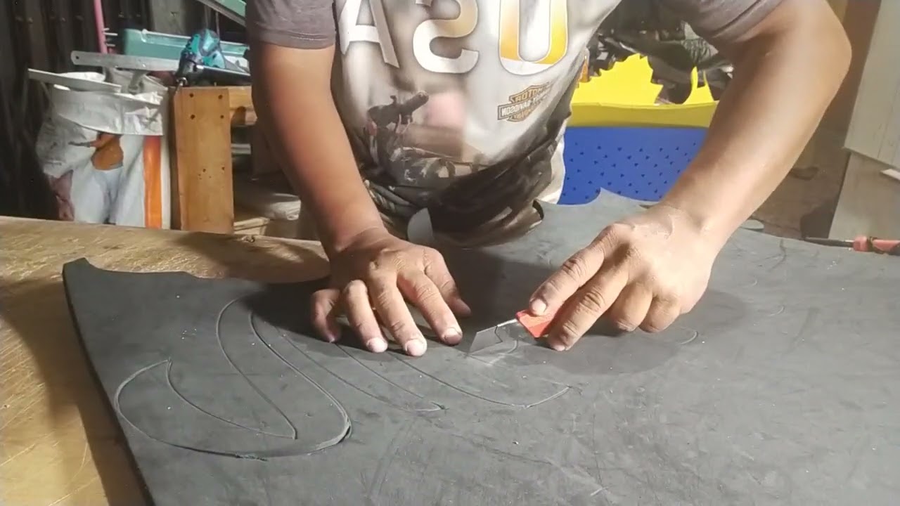 cara buat huruf karet utk judul papan bunga