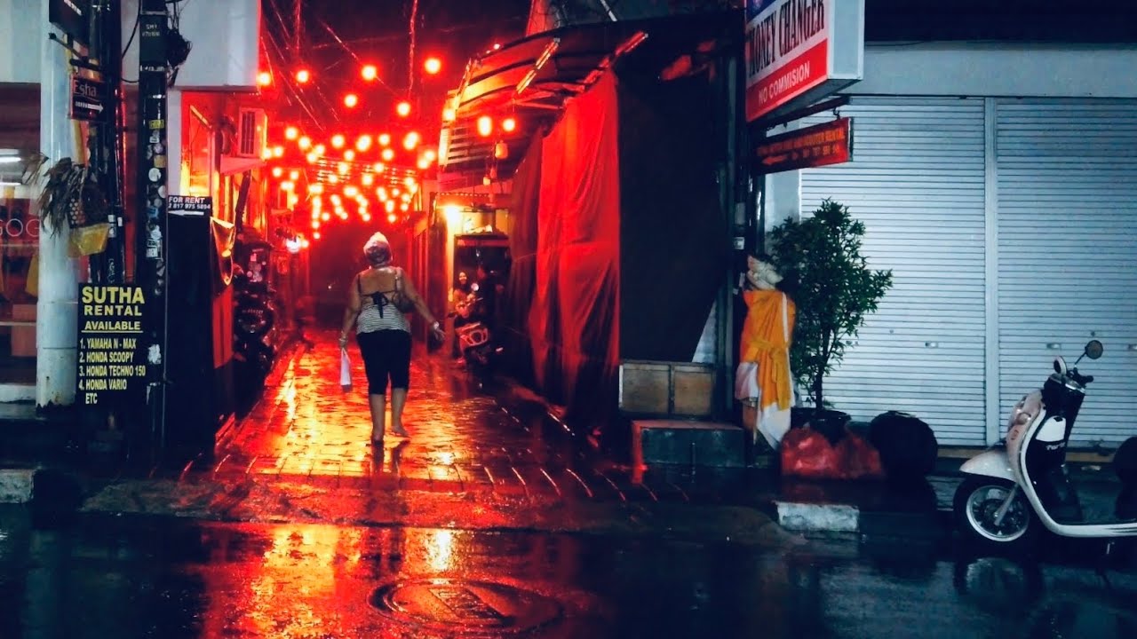 Walking in the Rain: Seminyak Bali - Night Walk 2020