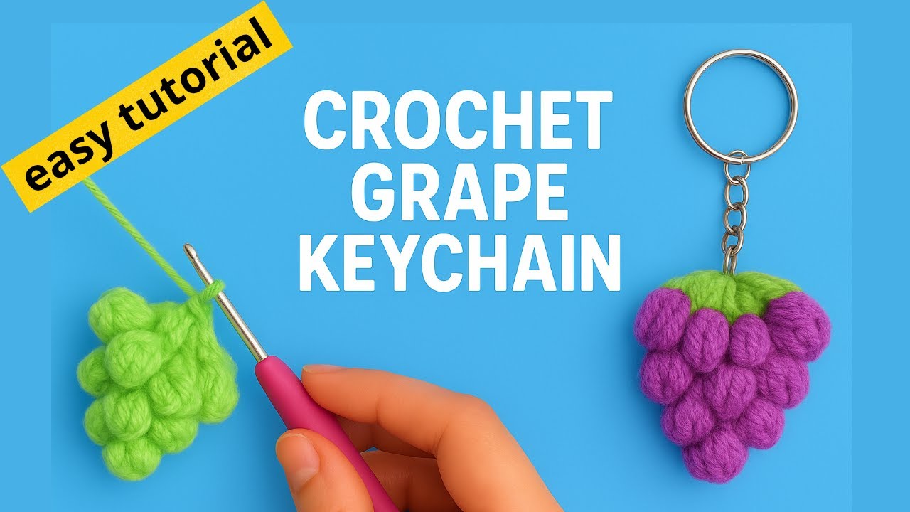 Crochet Grape Keychain Tutorial🍇| Step by Step Crochet Keychain