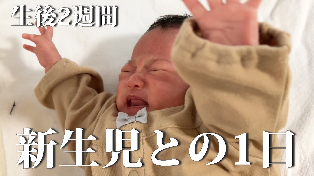 【新生児】生後2週間の赤ちゃんとの1日/ワンオペ/A day in the life of a newborn baby