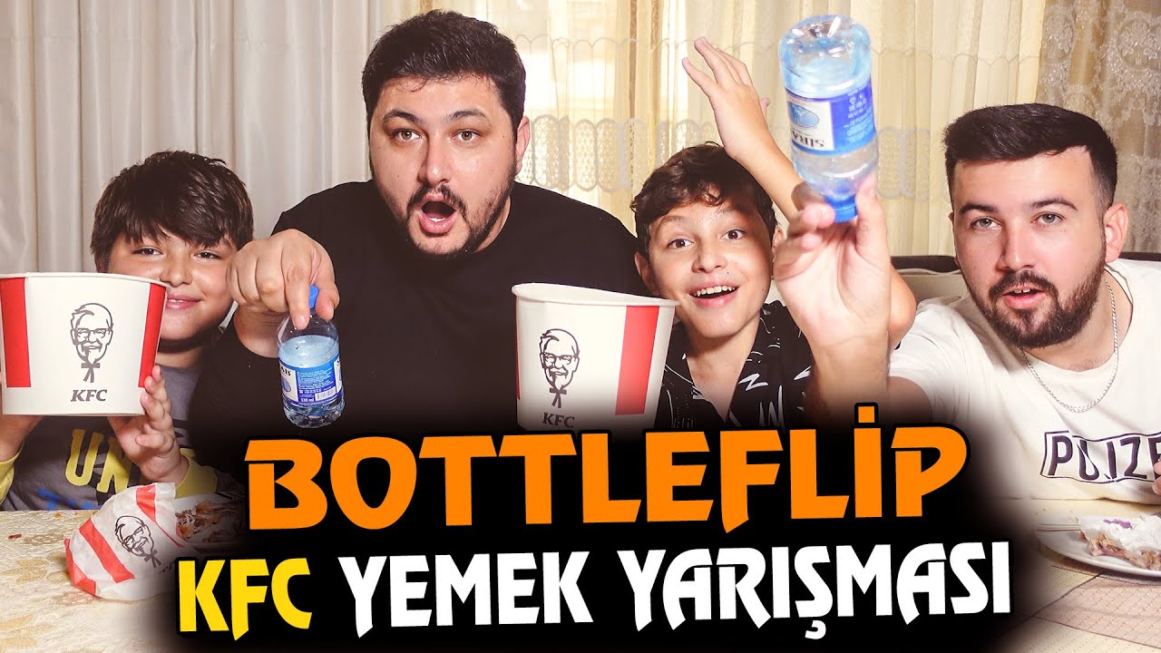 KFC YEMƏK YARIŞMASI 🍗 + BOTTLE FLIP &Ccedil;ALLENGE! &ndash; G&uuml;lməli Ailə Kapışması!