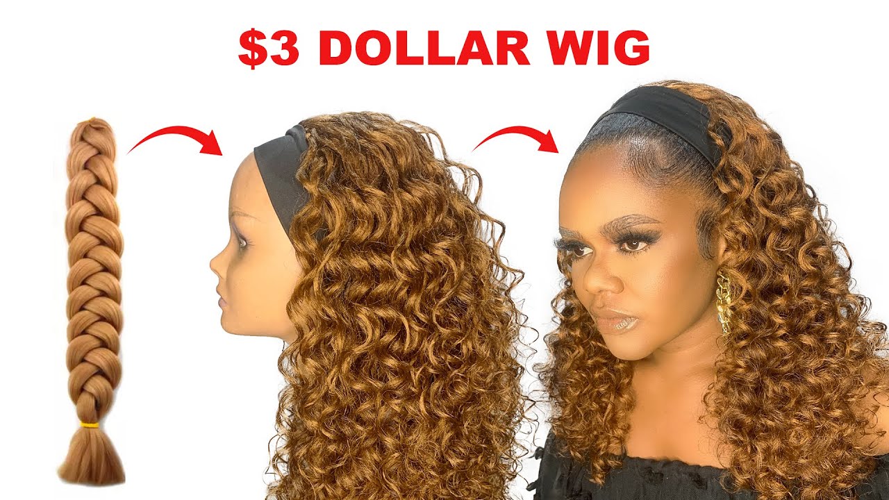 😳I'm So Shook!! $3 Curly Wig using Braid Extension