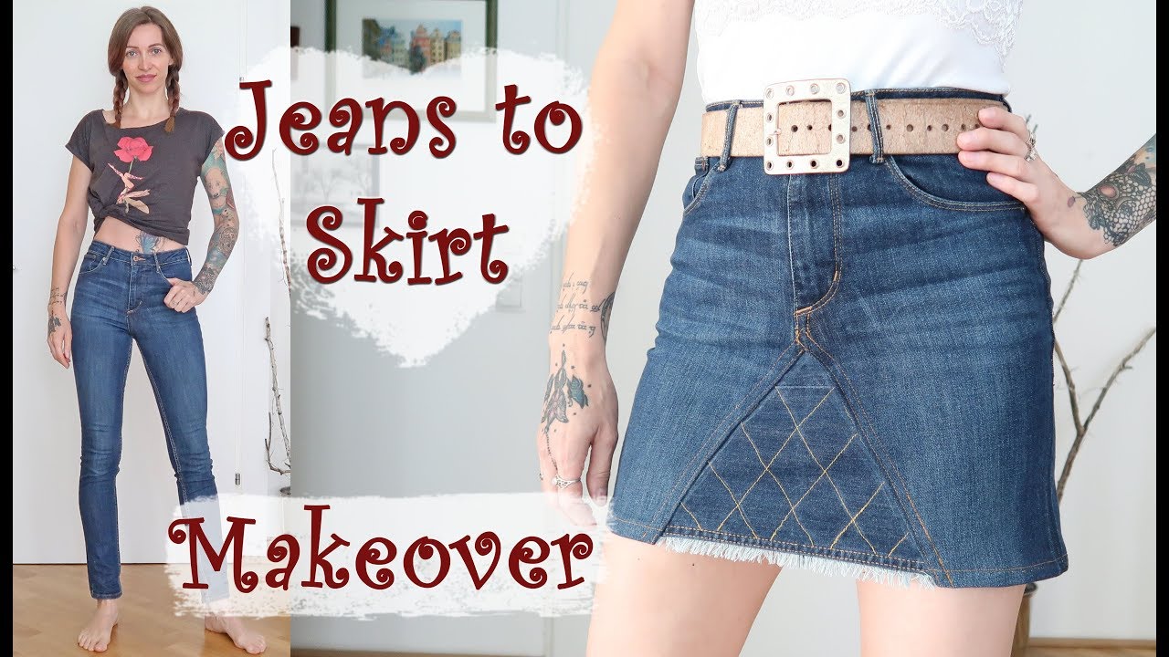 Jeans To Skirt Makeover 💙 3 Variations