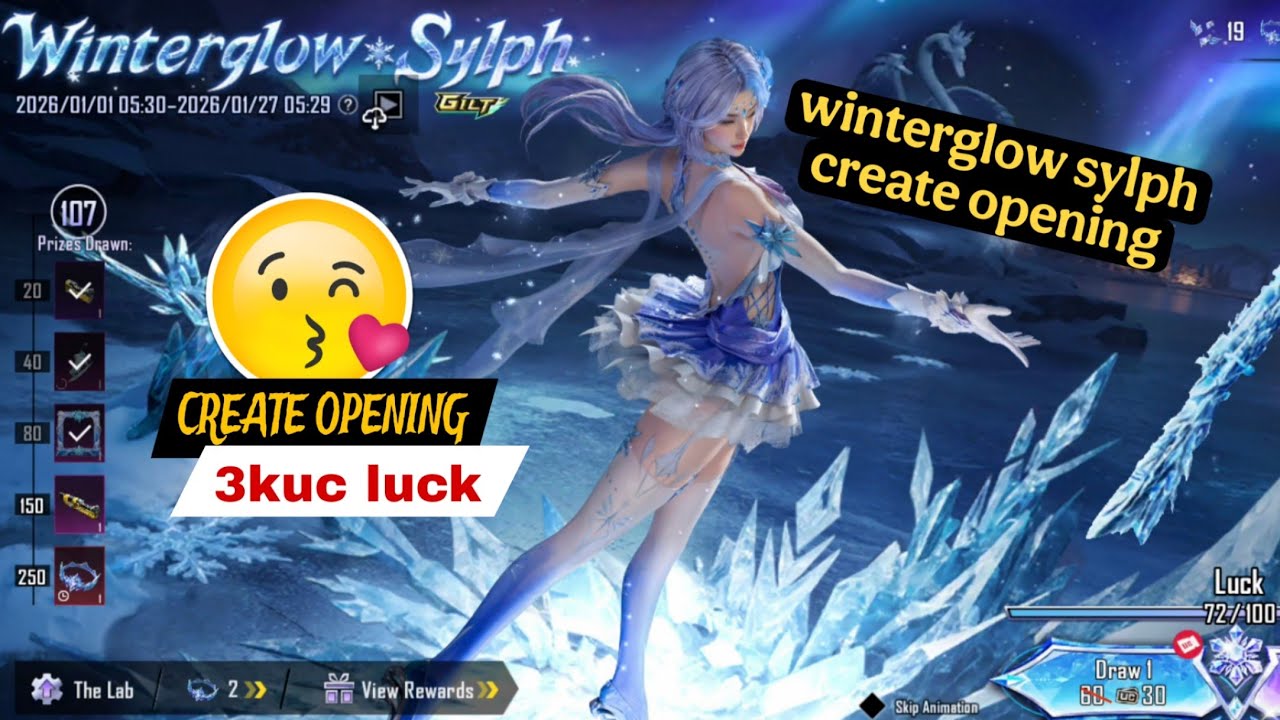 winterglow sylph create opening ❤️😢 | wasted 3600 uc | very bad luck 😔 #bgmi #winterglow #pubgmobile