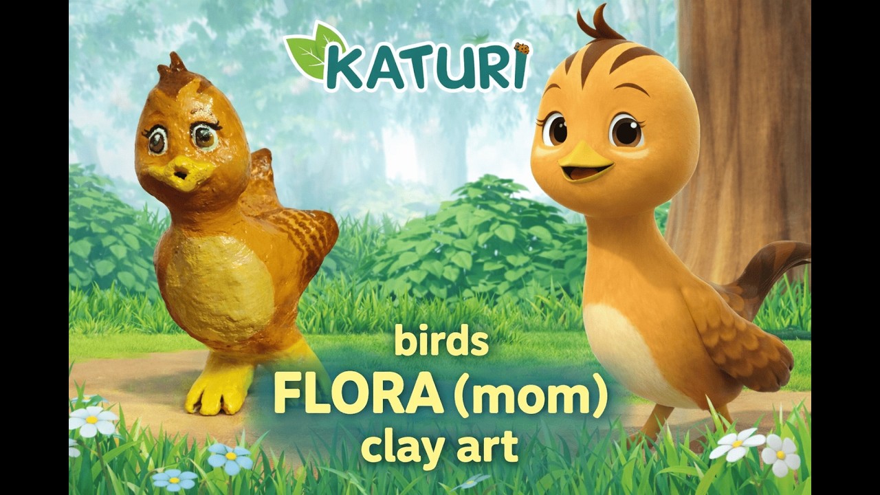 Katuri Birds  Flora(mom) clay art# clay art for kids#art