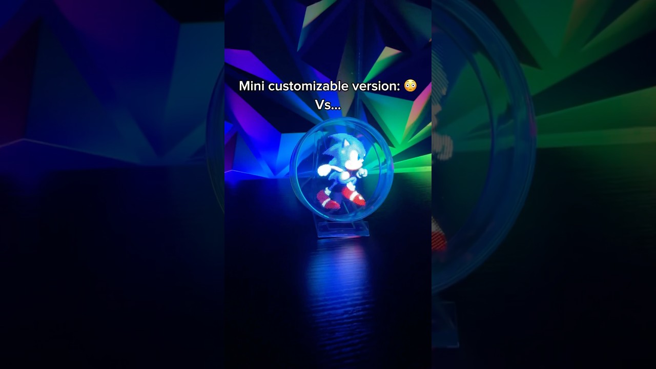 Mini VS big customizable fan 🤩🤯 #led #anime #hologram #ledlights #shorts