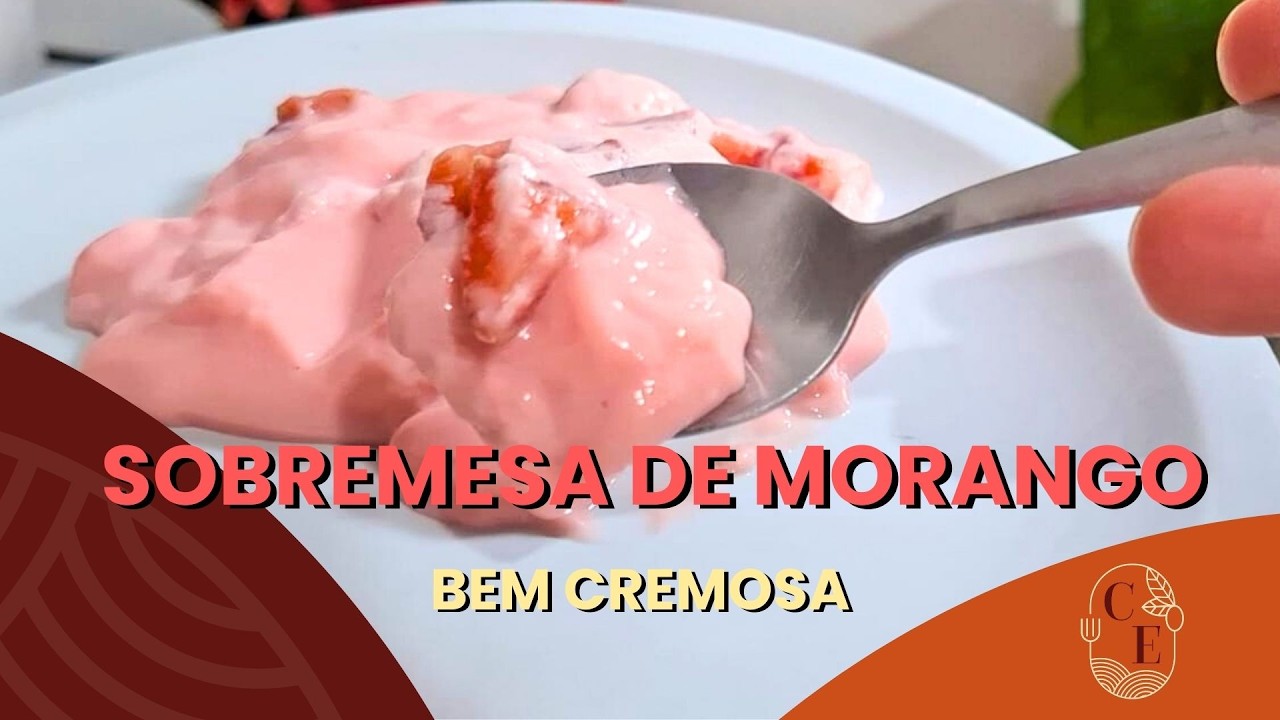 Sobremesa de Morango Cremosa e Fácil | Só Bater no Liquidificador e Gelar