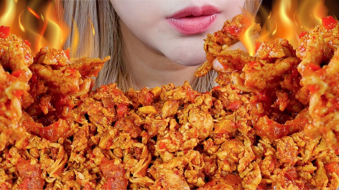 ASMR 💥🍗OSENG AYAM MERCON PEDAS 😍 SPICY STIR FRIED CHICKEN WITH RICE