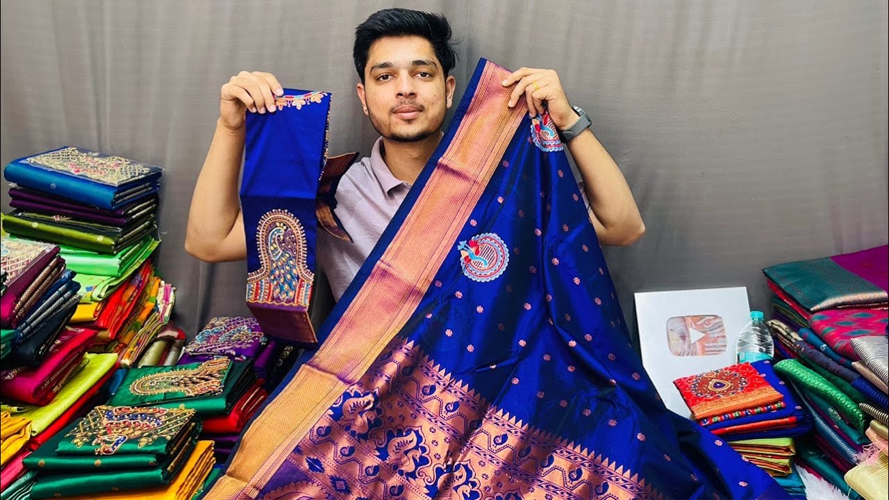 soft silk paithani live |pure silk||Wedding season | shubham paithani yeola #paithan