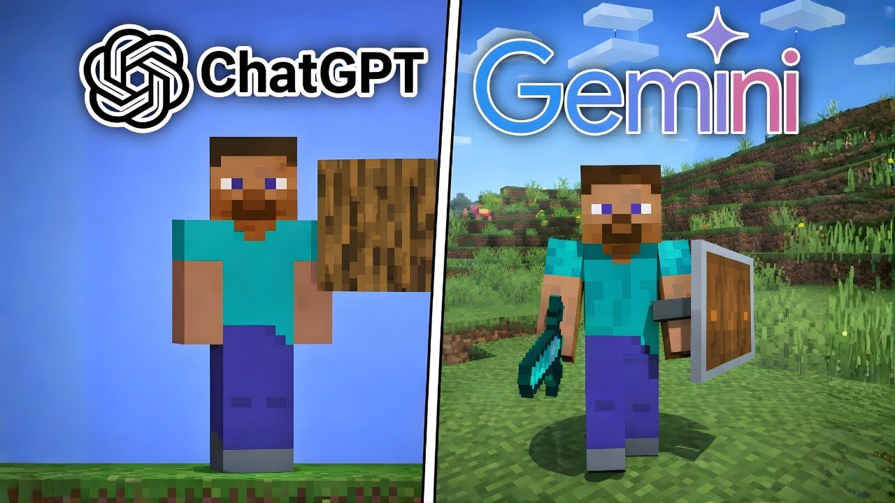 ChatGPT vs Gemini: Recriando Minecraft do Zero (Quem é Melhor?)