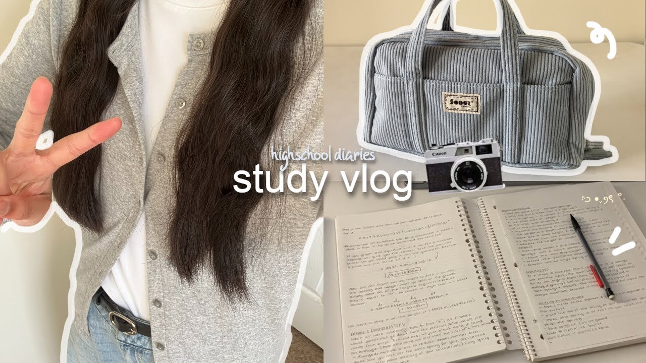 STUDY VLOG ep 1. 📓💭 : productive studying, ramen snack, physics, mini haul