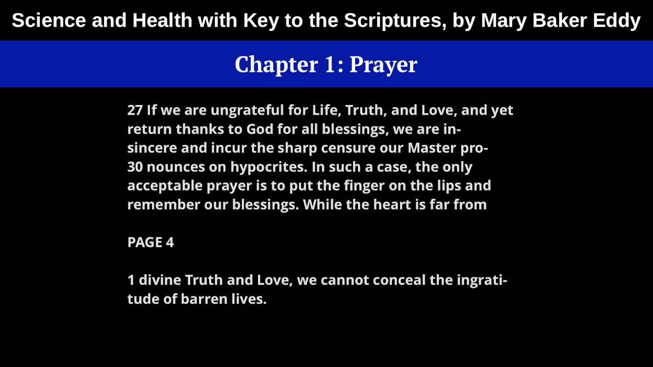 Chapter 1: Prayer - Science and Health with Key to the Scriptures, by Mary Baker Eddy