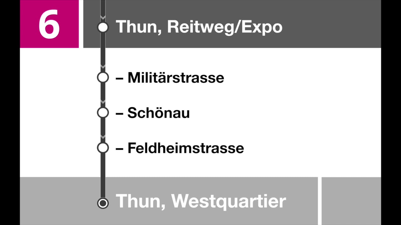 STI Ansagen - 6 Thun, Bahnhof - Westquartier